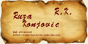 Ruža Konjović vizit kartica